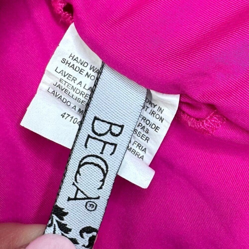 Becca One Piece Ring Center Tie Back Swimsuit Azalea Pink Large - Picture 3 of 9